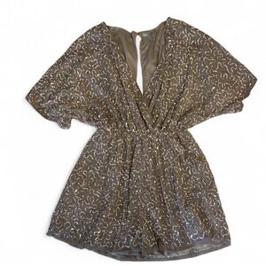 ASOS Women's Sequin Romper Sparkly Short Jumpsuit Party Festival Outfit Size 6
